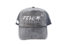 'FEAR NO EVIL' Velvet Trucker Hat GREY