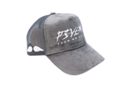 'FEAR NO EVIL' Velvet Trucker Hat GREY