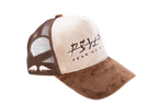 'FEAR NO EVIL' Velvet Trucker Hat BROWN