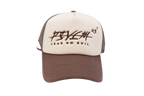 'FEAR NO EVIL' Velvet Trucker Hat BROWN 'FOAM'
