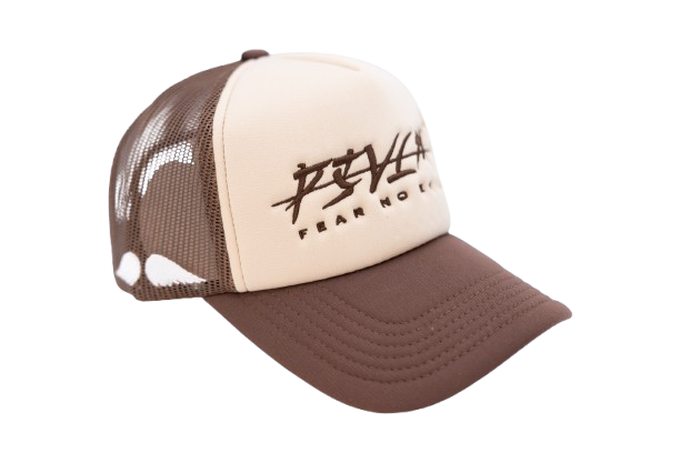 'FEAR NO EVIL' Velvet Trucker Hat BROWN 'FOAM'
